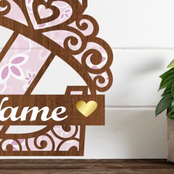 Intra απο ξύλο plywood 3mm-4mm πάχος - Κορώνα κεφαλαίο μονόγραμμα Γράμμα Z  Δίασταση 30x20 cm INTRAFABR-72539689 - Image 1