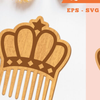 Intra απο ξύλο plywood 3mm-4mm πάχος - Crown Laser Cut Comb 1 Δίασταση 20x20 cm INTRAFABR-105415490 - Image 1