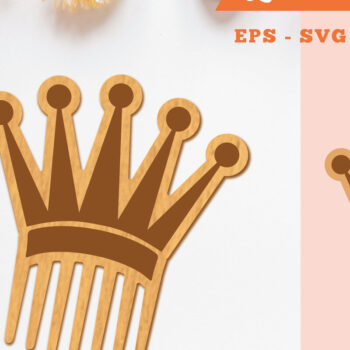 Intra απο ξύλο plywood 3mm-4mm πάχος - Crown Laser Cut Comb 3 Δίασταση 20x20 cm INTRAFABR-105416131 - Image 1