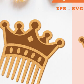 Intra απο ξύλο plywood 3mm-4mm πάχος - Crown Laser Cut Comb 4 Δίασταση 20x20 cm INTRAFABR-105416204 - Image 1