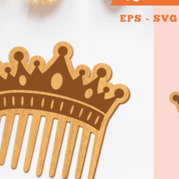 Intra απο ξύλο plywood 3mm-4mm πάχος - Crown Laser Cut Comb 5 Δίασταση 20x20 cm INTRAFABR-105416222 - Image 1