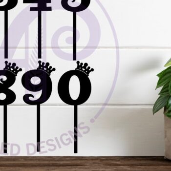 Intra απο ξύλο plywood 3mm-4mm πάχος - Crown Number Cupcake Toppers, 10 σχέδια Δίασταση 30x20 cm INTRAFABR-93038574 - Image 2