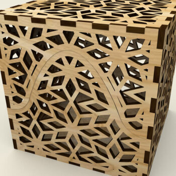 Intra απο ξύλο plywood 3mm-4mm πάχος - Κουτί κοσμημάτων σε σχήμα κύβου Δίασταση 4x4 cm INTRAFABR-117958799 - Image 1