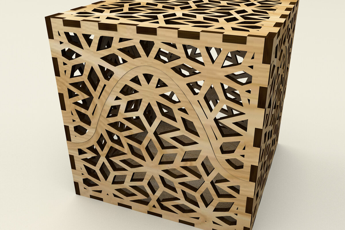 Intra απο ξύλο plywood 3mm-4mm πάχος - Κουτί κοσμημάτων σε σχήμα κύβου Δίασταση 4x4 cm INTRAFABR-117958799