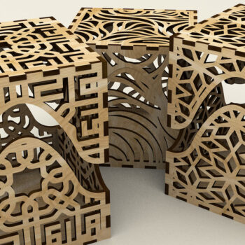 Intra απο ξύλο plywood 3mm-4mm πάχος - Κουτιά κοσμημάτων σε σχήμα κύβου Δίασταση 4x4 cm INTRAFABR-117958213 - Image 1