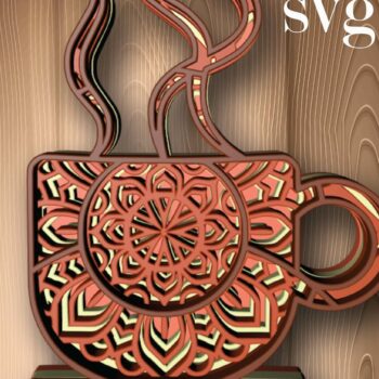 Intra απο ξύλο plywood 3mm-4mm πάχος - Κύπελλο, 4 στρώσεις, 3d Mandala Δίασταση 30x30 cm INTRAFABR-30008067 - Image 1