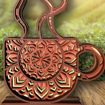 Intra απο ξύλο plywood 3mm-4mm πάχος - Κύπελλο, 4 στρώσεις, 3d Mandala Δίασταση 30x30 cm INTRAFABR-30008067 - Image 2