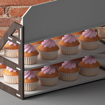 Intra απο ξύλο plywood 3mm-4mm πάχος - Στάντα για επιδόρπιο Cupcake Άμεση λήψη119 Δίασταση 30x20 cm INTRAFABR-60957482 - Image 3