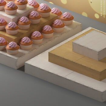 Intra απο ξύλο plywood 3mm-4mm πάχος - Βάση προβολής Cupcake / Ξύλινη θήκη για κέικ Δίασταση 30x20 cm INTRAFABR-58585608 - Image 1