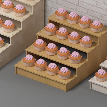 Intra απο ξύλο plywood 3mm-4mm πάχος - Βάση προβολής Cupcake / Ξύλινα ράφια 320 Δίασταση 30x20 cm INTRAFABR-57799329 - Image 1