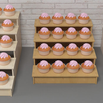 Intra απο ξύλο plywood 3mm-4mm πάχος - Βάση προβολής Cupcake / Ξύλινα ράφια 320 Δίασταση 30x20 cm INTRAFABR-57799329 - Image 2