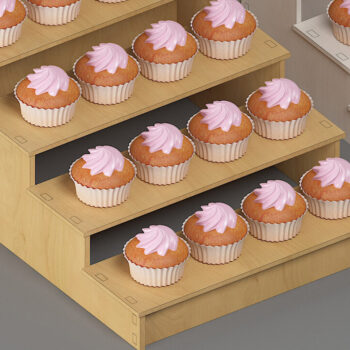 Intra απο ξύλο plywood 3mm-4mm πάχος - Βάση προβολής Cupcake / Ξύλινα ράφια 320 Δίασταση 30x20 cm INTRAFABR-57799329 - Image 4