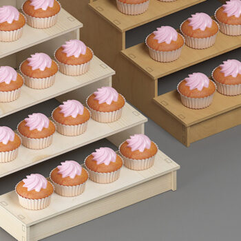 Intra απο ξύλο plywood 3mm-4mm πάχος - Βάση προβολής Cupcake / Ξύλινα ράφια 320 Δίασταση 30x20 cm INTRAFABR-57799329 - Image 5