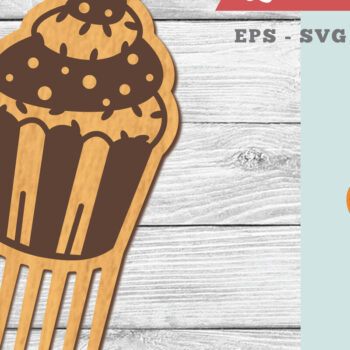 Intra απο ξύλο plywood 3mm-4mm πάχος - Cupcake Laser Cut Comb Δίασταση 20x20 cm INTRAFABR-104777754 - Image 1