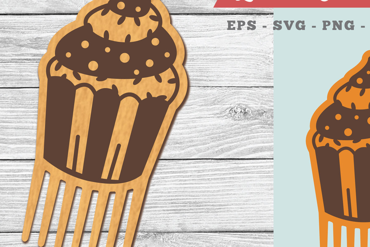 Intra απο ξύλο plywood 3mm-4mm πάχος - Cupcake Laser Cut Comb  Δίασταση 20x20 cm INTRAFABR-104777754