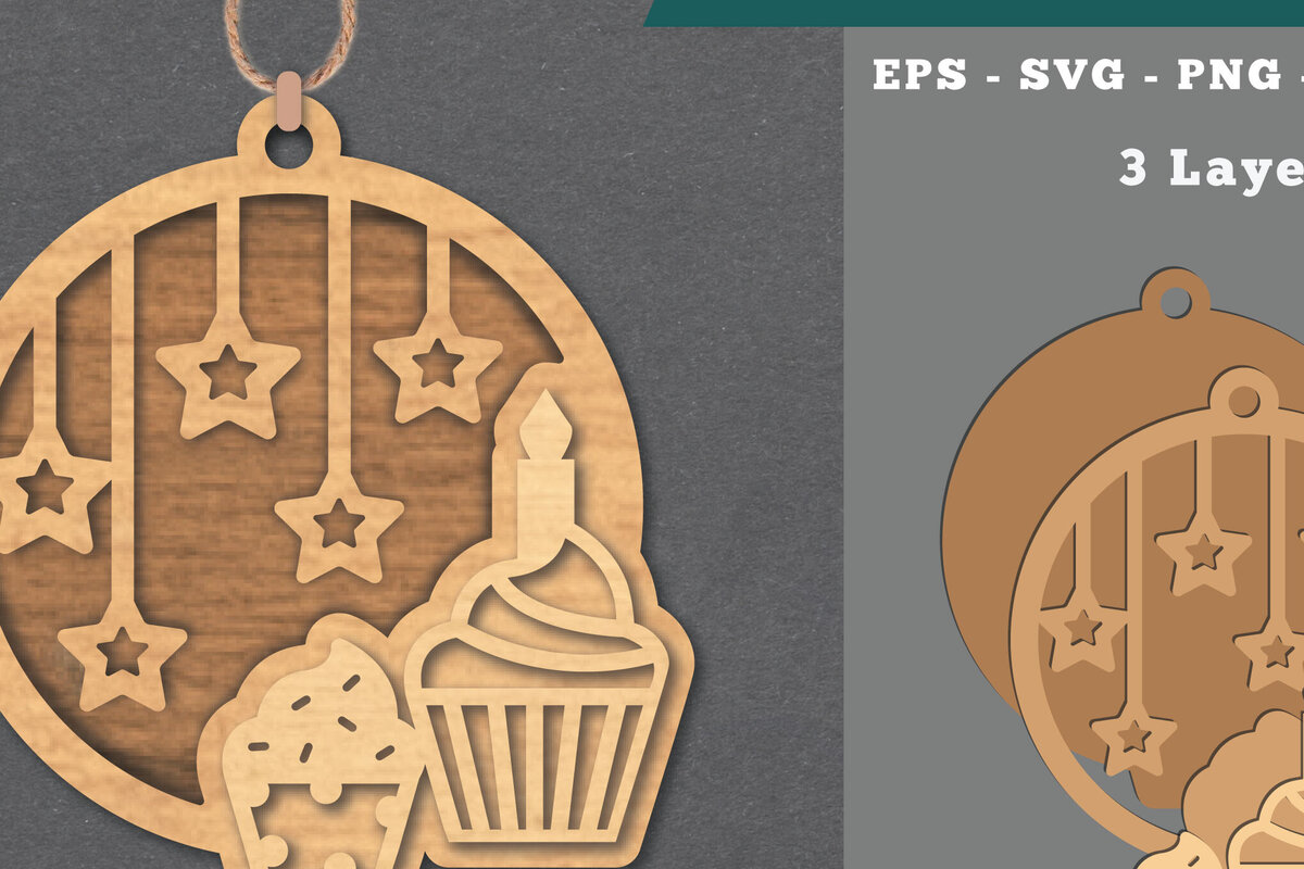 Intra απο ξύλο plywood 3mm-4mm πάχος - Στολίδι για Cupcake Laser Cut  Δίασταση 6x6 cm INTRAFABR-112074632