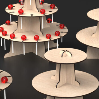 Intra απο ξύλο plywood 3mm-4mm πάχος - Cupcake Lollipop Stand Laser Cut Δίασταση 20x20 cm INTRAFABR-89712000 - Image 1