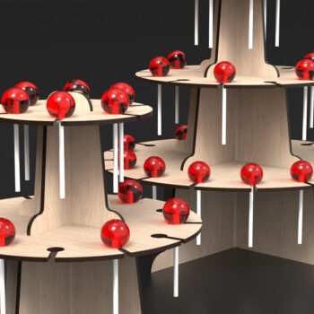 Intra απο ξύλο plywood 3mm-4mm πάχος - Cupcake Lollipop Stand Laser Cut Δίασταση 20x20 cm INTRAFABR-89712000 - Image 2