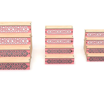 Intra απο ξύλο plywood 3mm-4mm πάχος -  κοπής με λέιζερ με βάση Cupcake Δίασταση 20x20 cm INTRAFABR-105201755 - Image 2