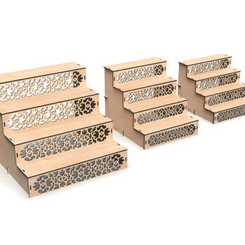 Intra απο ξύλο plywood 3mm-4mm πάχος -  κοπής με λέιζερ με βάση Cupcake Δίασταση 20x20 cm INTRAFABR-105201755 - Image 5