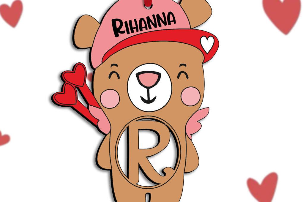 Intra απο ξύλο plywood 3mm-4mm πάχος - Έρωτας γράμμα R Ημέρα του Αγίου Βαλεντίνου Δίασταση 20x20 cm INTRAFABR-112039706