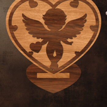 Intra απο ξύλο plywood 3mm-4mm πάχος - Στάση κοπής με λέιζερ Έρως  Δίασταση 20x20 cm INTRAFABR-114693740 - Image 1