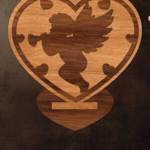 Intra απο ξύλο plywood 3mm-4mm πάχος - Στάση κοπής με λέιζερ Έρως  Δίασταση 20x20 cm INTRAFABR-114693778