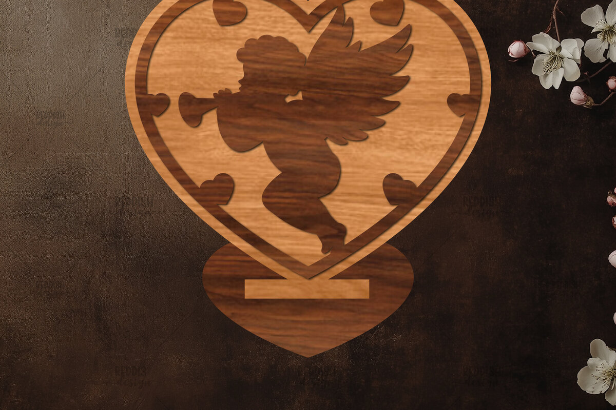 Intra απο ξύλο plywood 3mm-4mm πάχος - Στάση κοπής με λέιζερ Έρως  Δίασταση 20x20 cm INTRAFABR-114693778