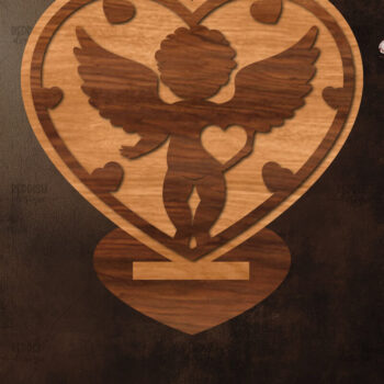 Intra απο ξύλο plywood 3mm-4mm πάχος - Στάση κοπής με λέιζερ Έρως  Δίασταση 20x20 cm INTRAFABR-114693699 - Image 1