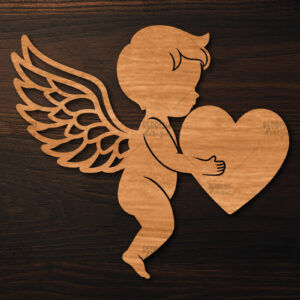 Intra απο ξύλο plywood 3mm-4mm πάχος - Cupid Laser Cut , Valentine  Δίασταση 20x20 cm INTRAFABR-113764868