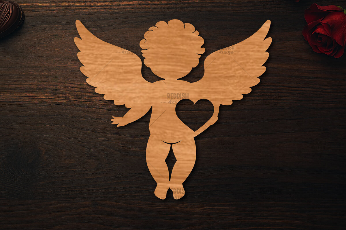 Intra απο ξύλο plywood 3mm-4mm πάχος - Cupid Laser Cut , Valentine  Δίασταση 20x20 cm INTRAFABR-113764952