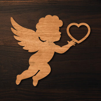 Intra απο ξύλο plywood 3mm-4mm πάχος - Cupid Laser Cut , Valentine Δίασταση 20x20 cm INTRAFABR-113765031 - Image 1