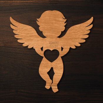 Intra απο ξύλο plywood 3mm-4mm πάχος - Cupid Laser Cut , Valentine Δίασταση 20x20 cm INTRAFABR-113765056 - Image 1