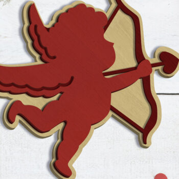 Intra απο ξύλο plywood 3mm-4mm πάχος - CUPIDON Διακοσμητικό πρότυπο κοπής Δίασταση 7x6 cm INTRAFABR-88212538 - Image 1