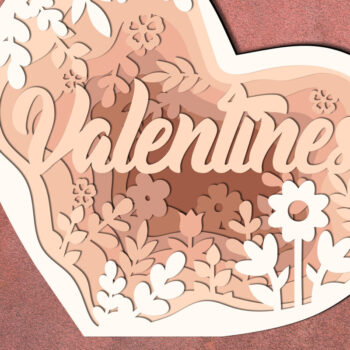 Intra απο ξύλο plywood 3mm-4mm πάχος - Στολίδι καρδιών Έρως, πρότυπο κοπής Δίασταση 7x6 cm INTRAFABR-87123982 - Image 1