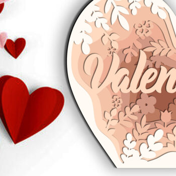 Intra απο ξύλο plywood 3mm-4mm πάχος - Στολίδι καρδιών Έρως, πρότυπο κοπής Δίασταση 7x6 cm INTRAFABR-87123982 - Image 3