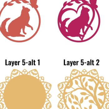 Intra απο ξύλο plywood 3mm-4mm πάχος - Περίεργη τέχνη με στρώματα γάτας και πεταλούδας Δίασταση 30x30 cm INTRAFABR-65340808 - Image 7