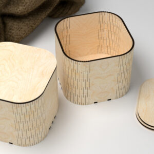 Intra απο ξύλο plywood 3mm-4mm πάχος - Καμπυλωτό στρογγυλεμένο κουτί Δίασταση 20x20 cm INTRAFABR-25548115