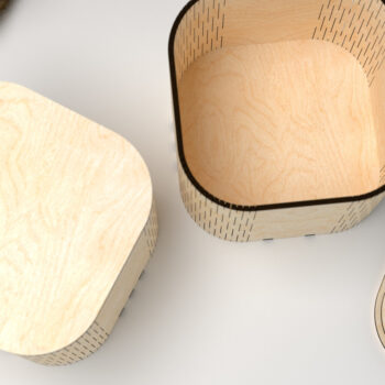 Intra απο ξύλο plywood 3mm-4mm πάχος - Καμπυλωτό στρογγυλεμένο κουτί Δίασταση 20x20 cm INTRAFABR-25548115 - Image 2