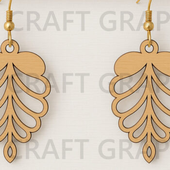 Intra απο ξύλο plywood 3mm-4mm πάχος - Βοτανικά σκουλαρίκια με καμπύλες  Δίασταση 3x3 cm INTRAFABR-123755247 - Image 1