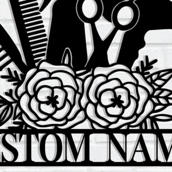 Intra απο ξύλο plywood 3mm-4mm πάχος - Custom Barber Shop Metal Wall Art Δίασταση 3600x3600 cm INTRAFABR-116474506 - Image 1