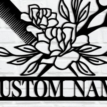 Intra απο ξύλο plywood 3mm-4mm πάχος - Custom Barber Shop Metal Wall Art Δίασταση 3600x3600 cm INTRAFABR-116474523 - Image 1