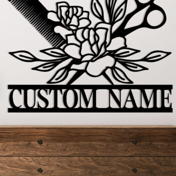 Intra απο ξύλο plywood 3mm-4mm πάχος - Custom Barber Shop Metal Wall Art Δίασταση 3600x3600 cm INTRAFABR-116474523 - Image 2