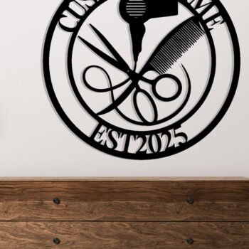 Intra απο ξύλο plywood 3mm-4mm πάχος - Custom Barber Shop Metal Wall Art Δίασταση 3600x3600 cm INTRAFABR-116074578 - Image 2