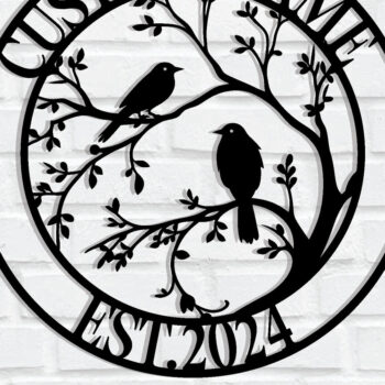 Intra απο ξύλο plywood 3mm-4mm πάχος - Προσαρμοσμένο πουλί μεταλλικό σημάδι τέχνης Δίασταση 3600x3600 cm INTRAFABR-117804241 - Image 1