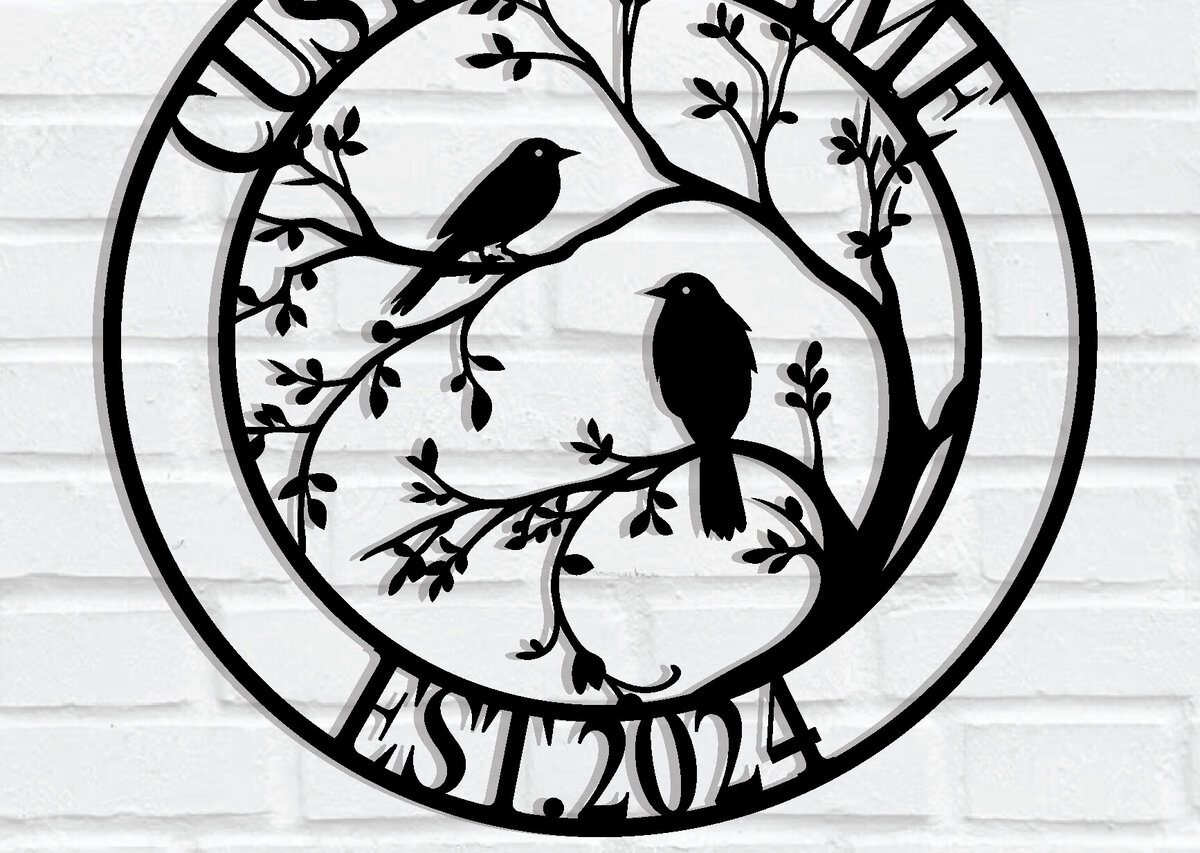 Intra απο ξύλο plywood 3mm-4mm πάχος - Προσαρμοσμένο πουλί μεταλλικό σημάδι τέχνης Δίασταση 3600x3600 cm INTRAFABR-117804241