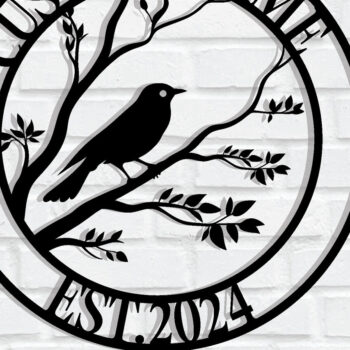 Intra απο ξύλο plywood 3mm-4mm πάχος - Προσαρμοσμένο πουλί μεταλλικό σημάδι τέχνης Δίασταση 3600x3600 cm INTRAFABR-117804301 - Image 1