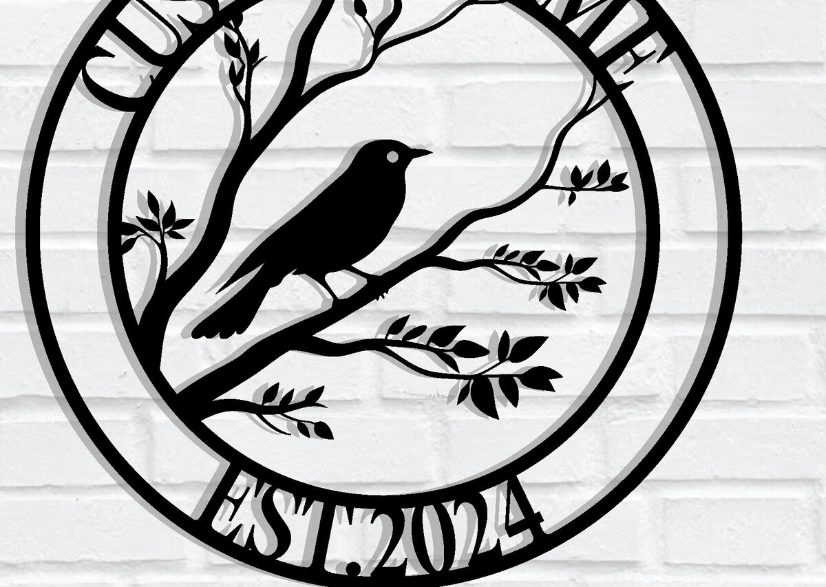 Intra απο ξύλο plywood 3mm-4mm πάχος - Προσαρμοσμένο πουλί μεταλλικό σημάδι τέχνης Δίασταση 3600x3600 cm INTRAFABR-117804301