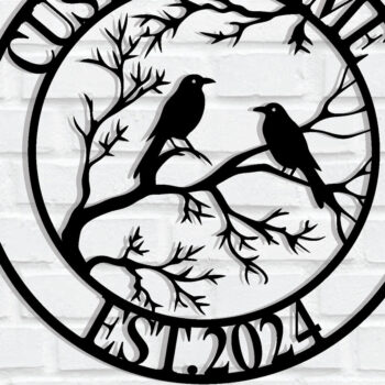 Intra απο ξύλο plywood 3mm-4mm πάχος - Προσαρμοσμένο πουλί μεταλλικό σημάδι τέχνης Δίασταση 3600x3600 cm INTRAFABR-117804234 - Image 1