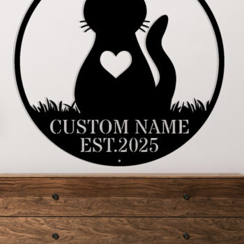 Intra απο ξύλο plywood 3mm-4mm πάχος - Προσαρμοσμένη μεταλλική επιγραφή τοίχου Cat Δίασταση 3600x3600 cm INTRAFABR-115515237 - Image 2